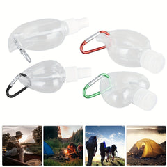 4pcs 50ml Leakproof Travel Bottles Keychain Portable Transparent Plastic Empty