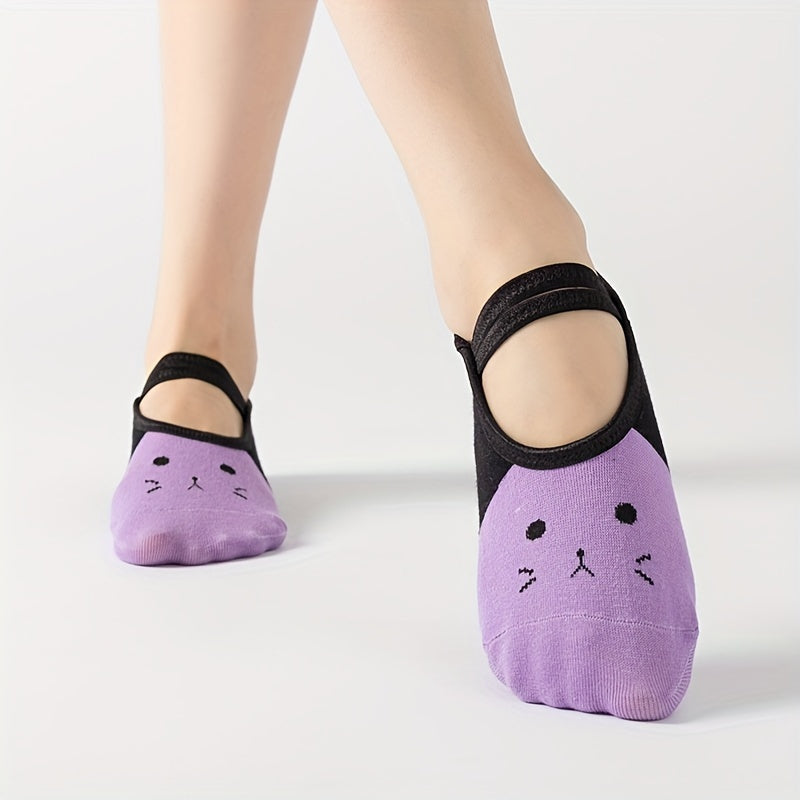Women Yoga Socks Anti-slip Backless Pilates Ballet Dance Fitness Slipper