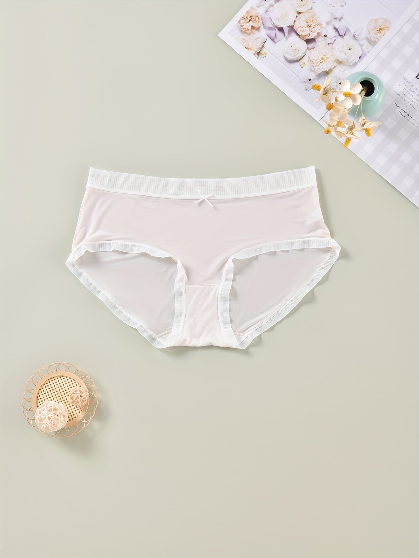 3 Pack Women's Plus Size Panties Set, Cooling Fabric Seamless with Contrast Trim