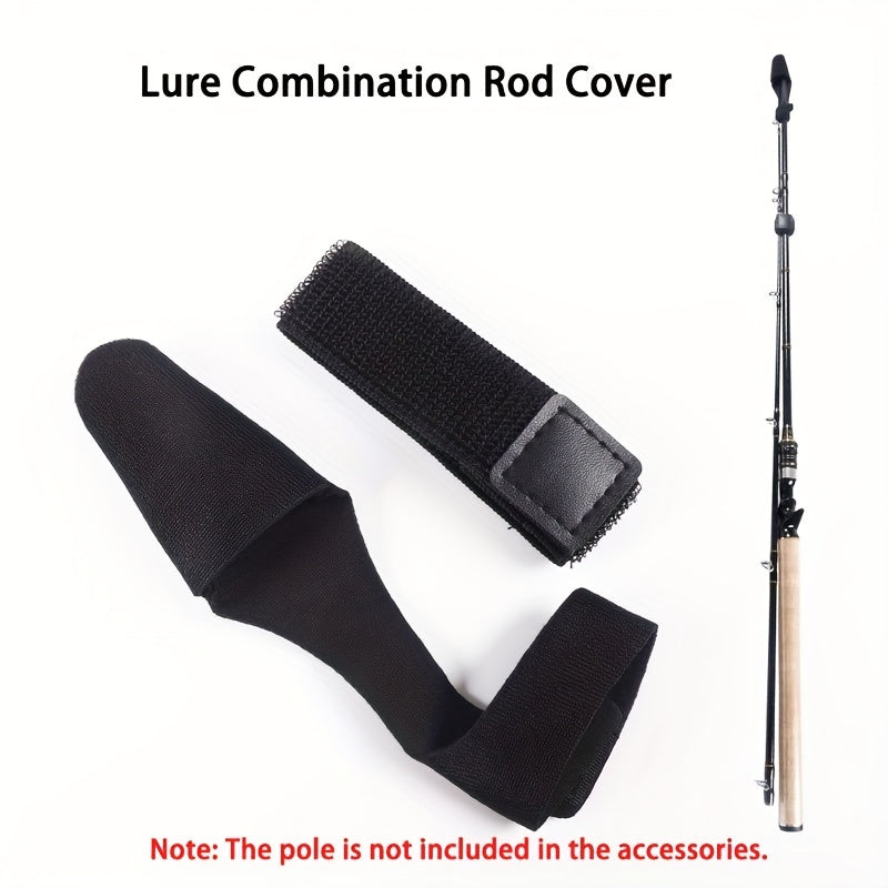 3 Colors Lure Rod Bundle Rod Belt Fishing Rod Protective Cover High Elastic Hook