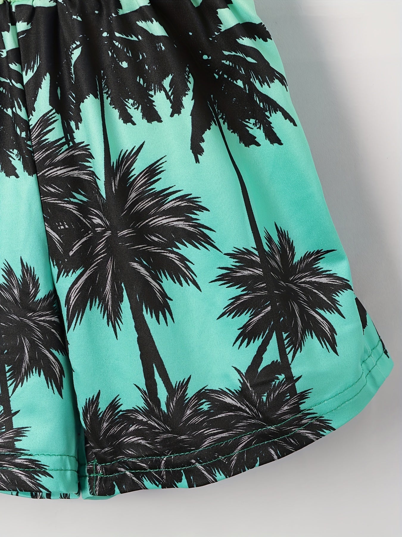 Boy's Sunglasses & Coconut Tree Print Tank Top Shorts Set