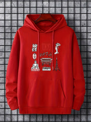 Maneki neko Bodhisattva Pavilion Tokyo Sushi Print Men's Hoodie