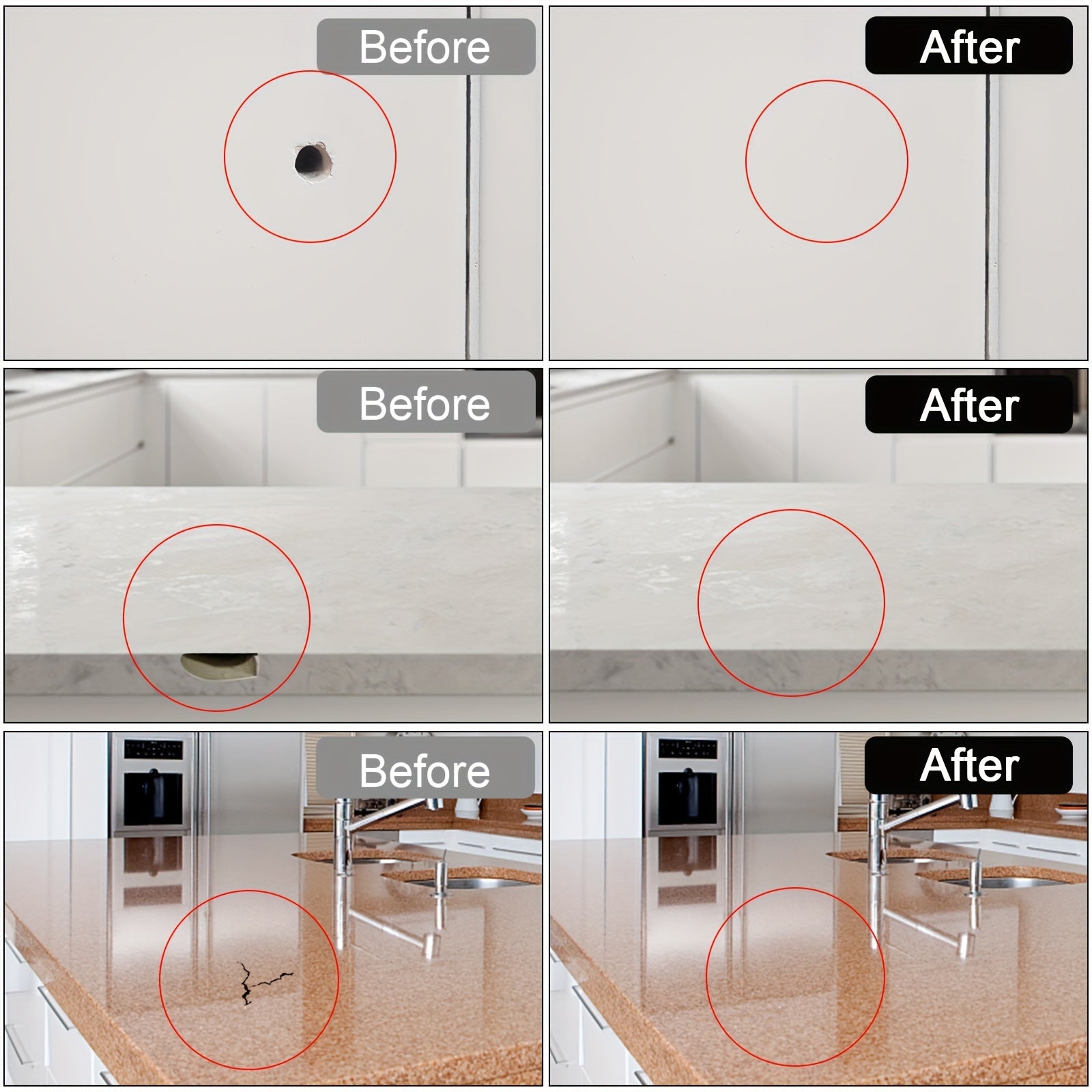 Countertop Repair Kit: Granite & Marble, Quartz, Corian - Epoxy