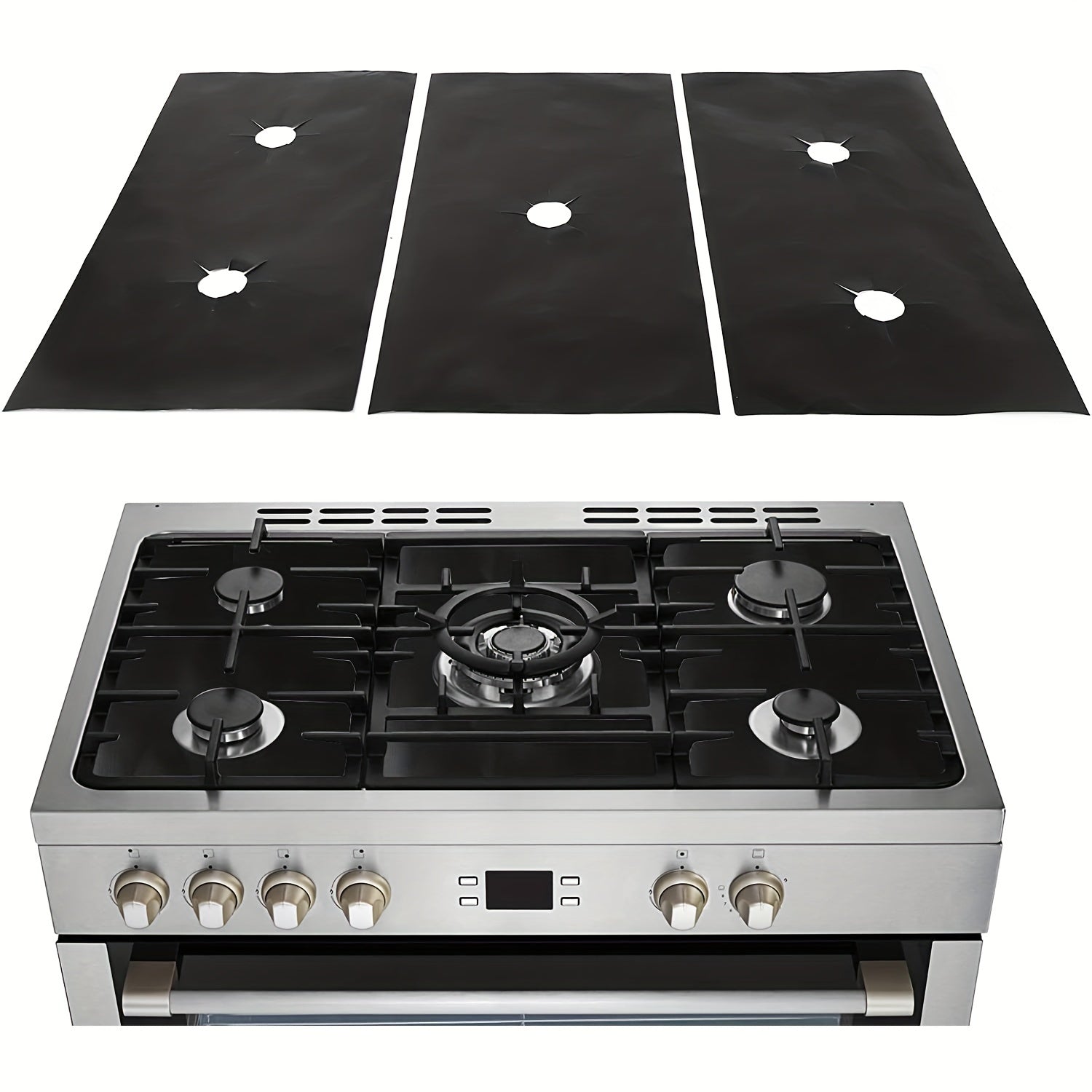 3pcs PTFE Gas Stove Mat Stove Protector Stove Cover Gas Stove Mat