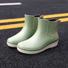 Women's Waterproof Ankle Rainboots, Solid Color