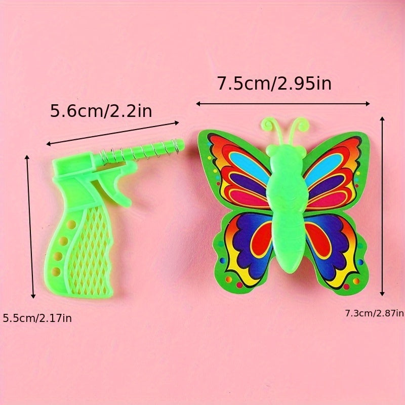 2pcs Shooting Butterfly Toy Gun Outdoor Spring Flying Toy