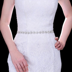 Baroque Style Rhinestone Bridal Sash Wedding Belt Summer Dress Waist Accessory