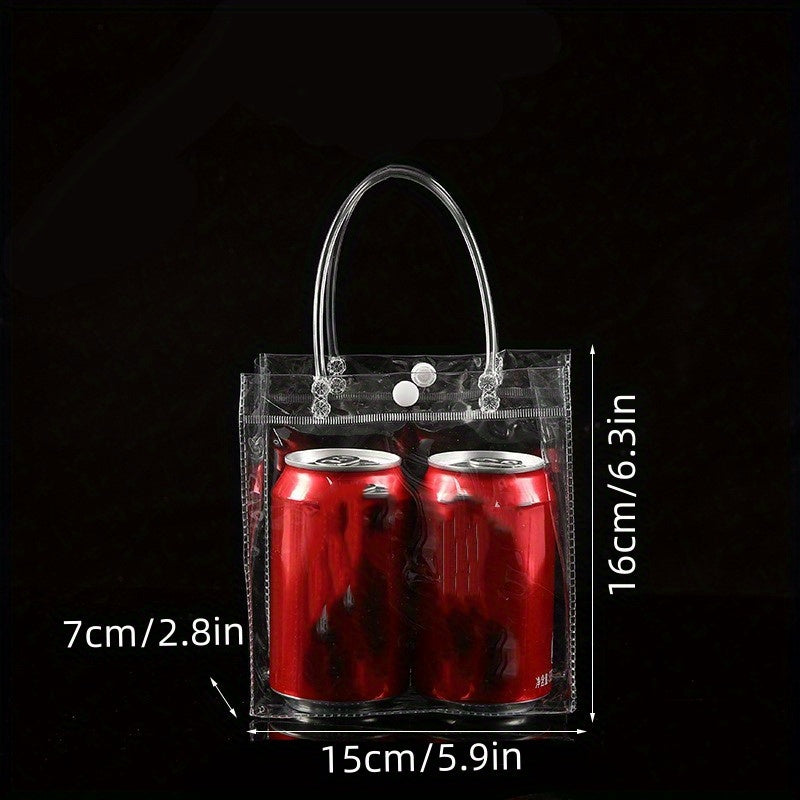 Waterproof Transparent Tote Bag with Button - Ideal for Weddings