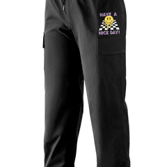 Creative Pattern Print Cargo Pants Men's Straight Leg Drawstring Cargo Pants