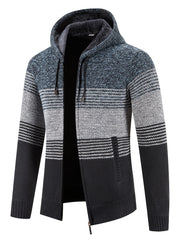 Men's Plush Hooded Sweater for Fall Winter