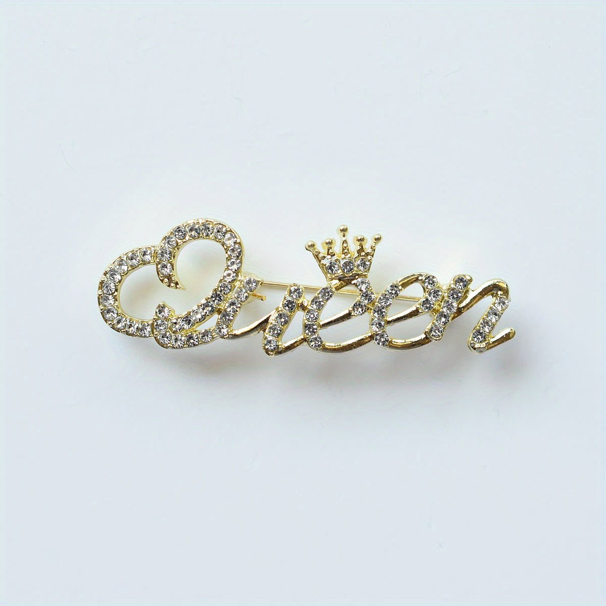 Queen Crown Rhinestone Brooch Pins Crystal Flower Brooch