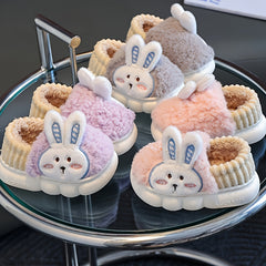 Girls' Cartoon Rabbit Furry House Shoes Soft Non-Slip Indoor Winter Shoes