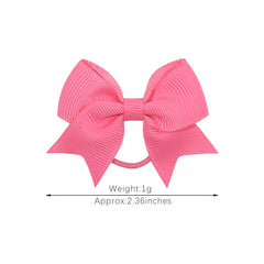 4pcs Baby Girls Hair Bowknots Solid Ring & Swallowtail Ties