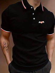 Men's Heart With Wing Graphic Polo Shirt Casual Slightly Stretch