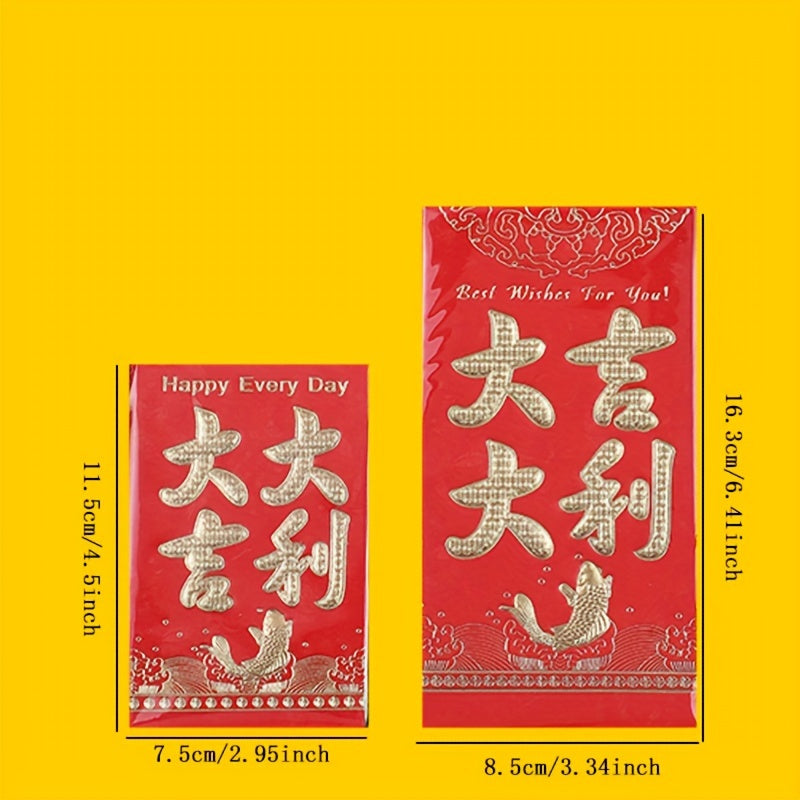 6pcs Traditional Lucky Red Envelopes Spring Money House Birthday Business