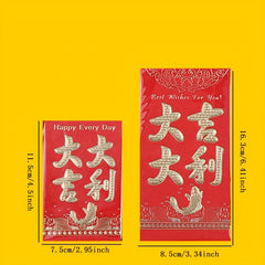 6pcs Traditional Lucky Red Envelopes Spring Money House Birthday Business