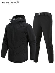 Men's Winter Sportswear Hooded Jacket & Trouser Ski Suit