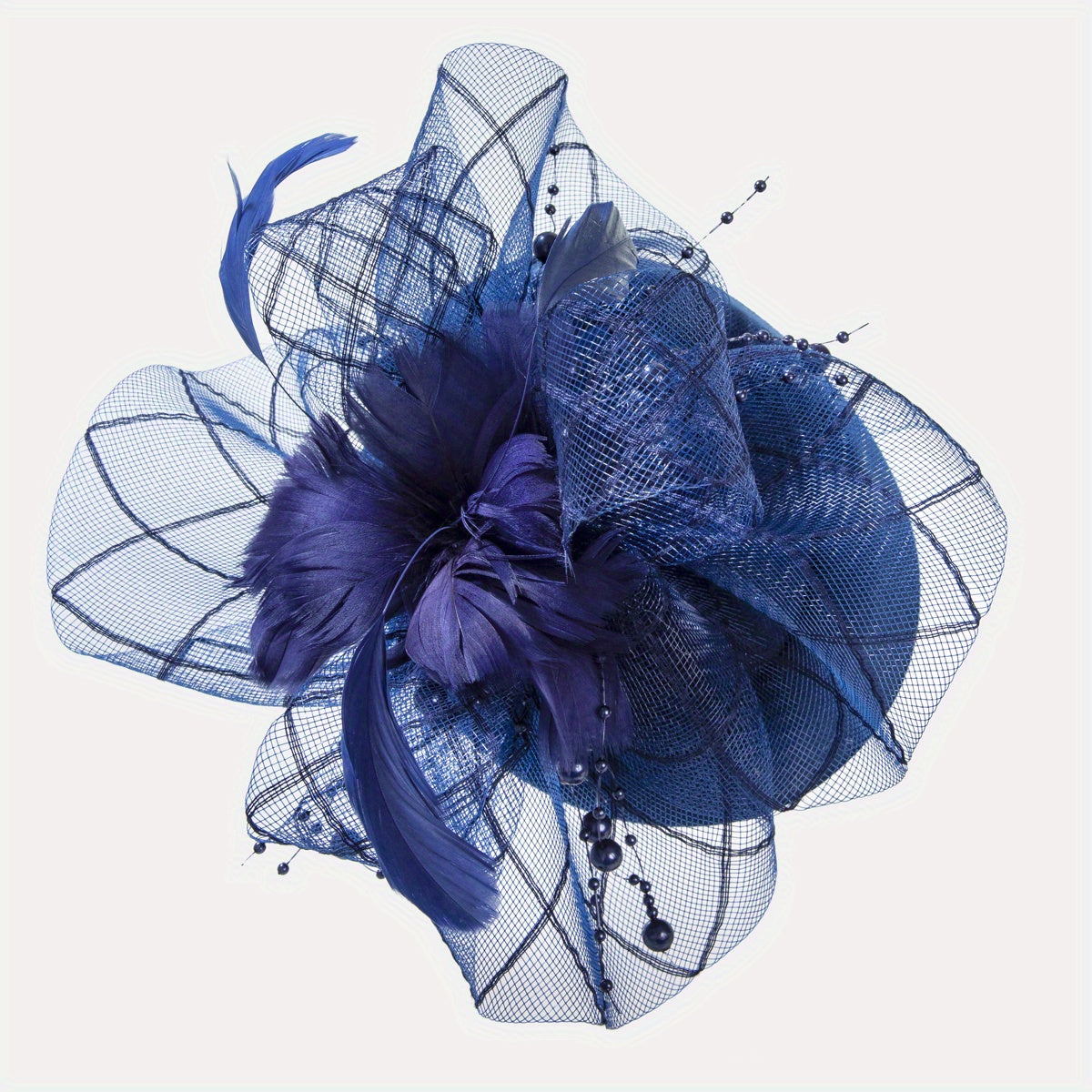 Women Flower Mesh Veil Head Piece Wedding Hat Derbyhat Church Hat