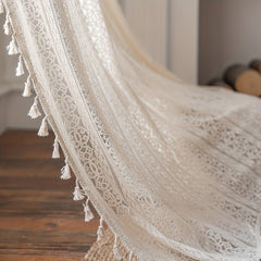 Translucent Boho Macrame Tassels Window Curtain