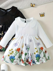 Toddler Baby Girls Floral Butterfly Graphic Dress
