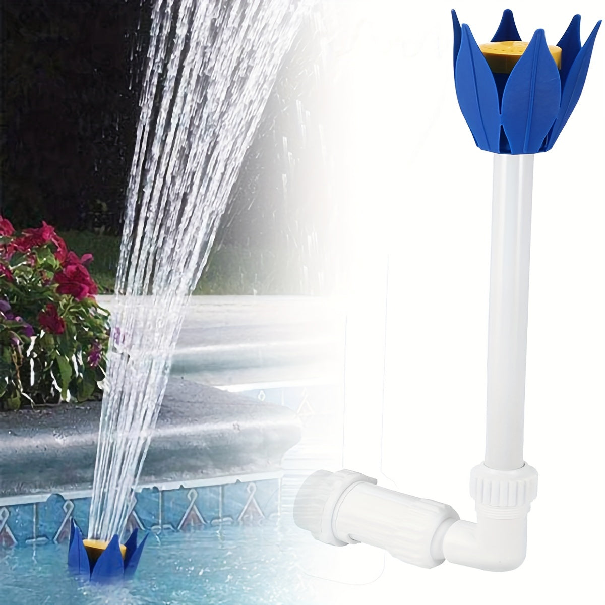 Adjustable Waterfall Pool Fountain Spray Above & In Ground Swimming Pool Waterfa