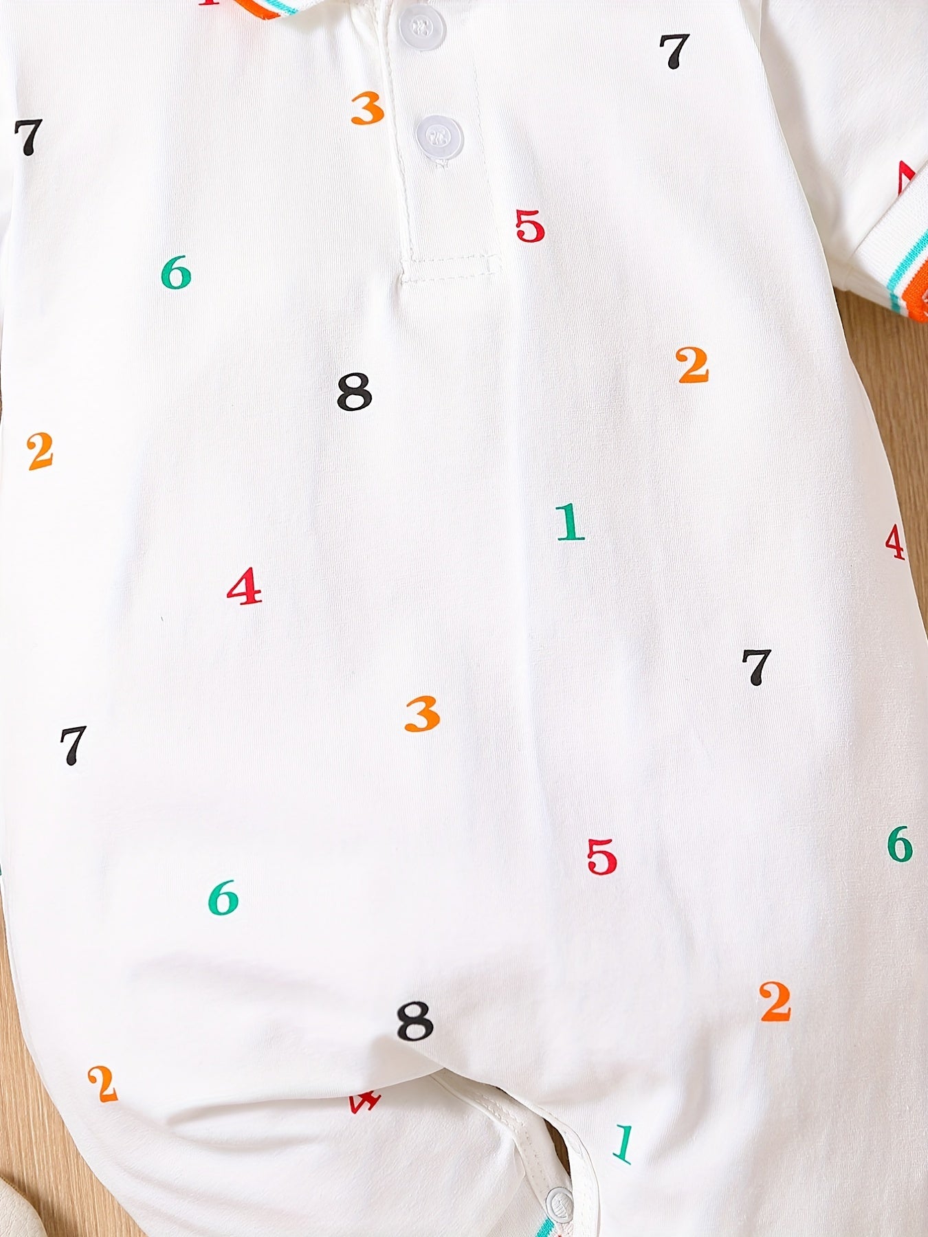 Baby Boys Number Graphic Print Short Sleeve Romper Jumpsuit