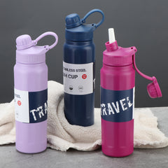 840ML Water Bottle With Straw Stainless Steel Insulation Cup
