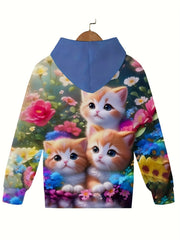 3 Kitties Graphic Sweatshirt for Kids