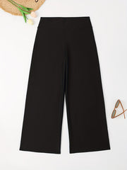 Solid Lounge Pants Casual Loose Elastic Waistband Pants Womens Loungewear