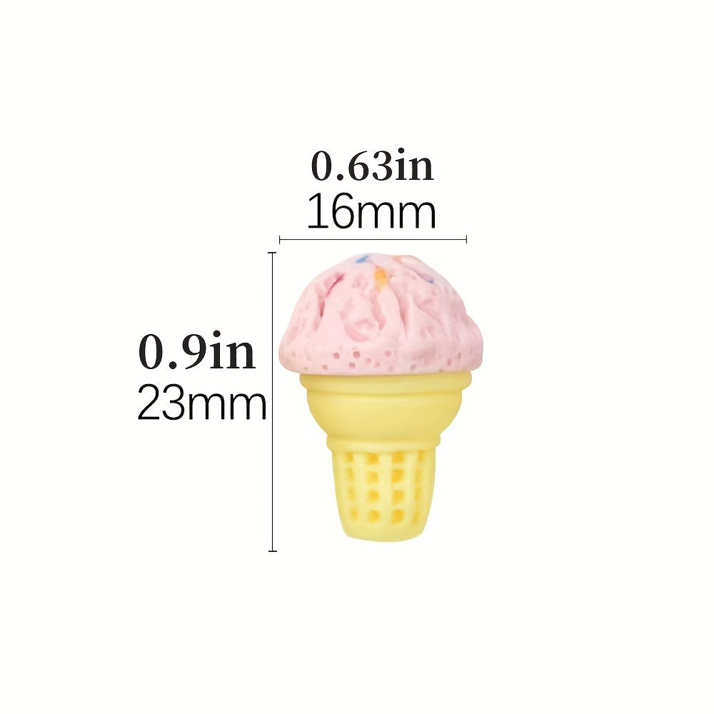 10pcs Mixed Pack DIY Ice Cream Donut Accessories for Crafts and Decor
