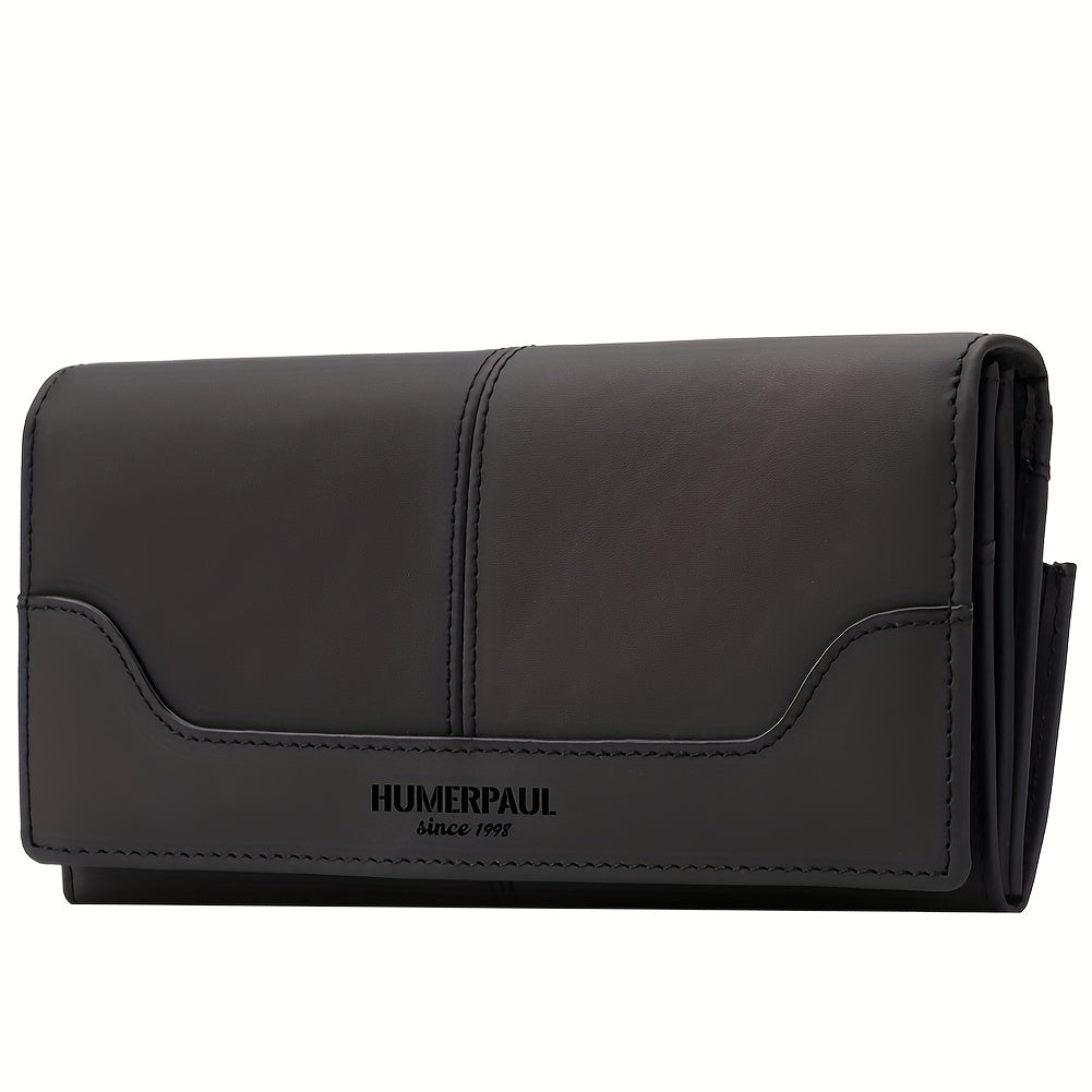 HUMERPAUL Women's RFID Blocking Leather Wallet Long Classic Travel