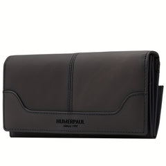 HUMERPAUL Women's RFID Blocking Leather Wallet Long Classic Travel