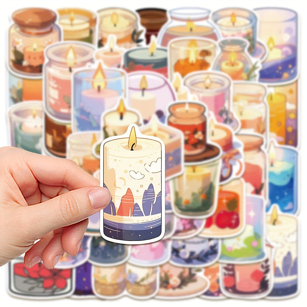 50pcs Fresh Aromatherapy Candle Series Stickers Laptop Helmet DIY Decoration