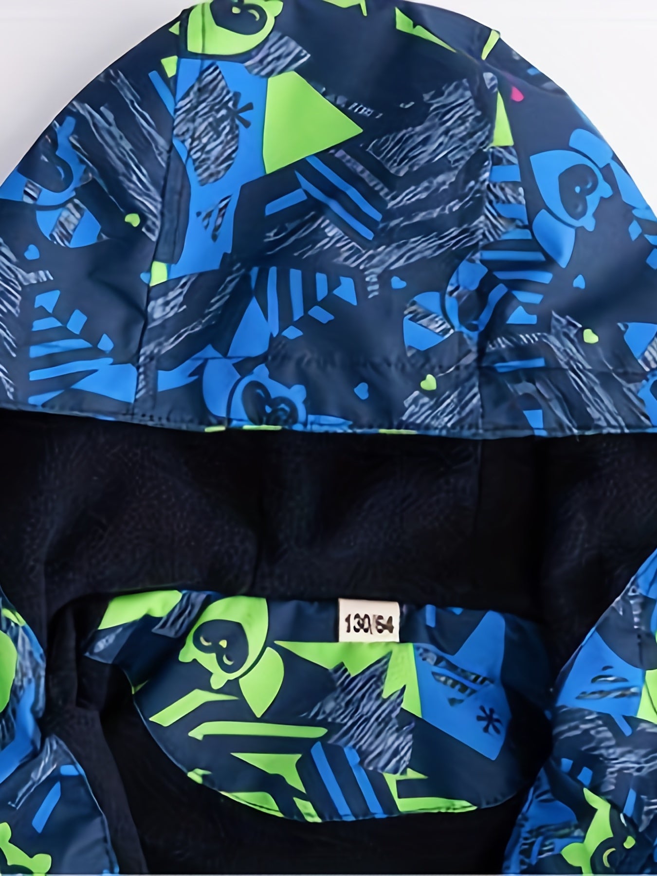 Boys Graffiti Windbreaker Fleece Lining Hooded Jacket Kids Clothing