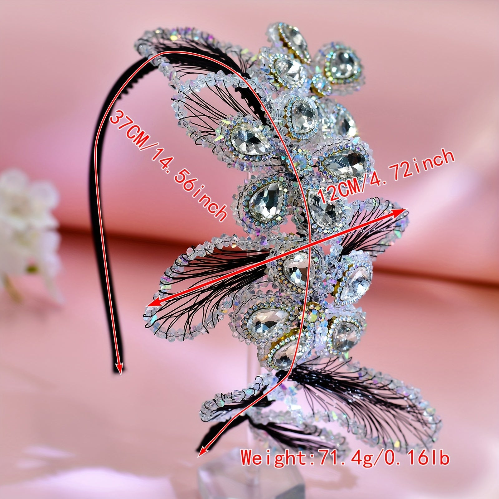 Vintage Floral Bridal Headpiece with Crystals