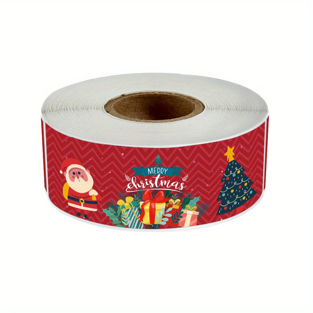 120pcs Christmas Rectangular Stickers Sealing Stickers Packaging