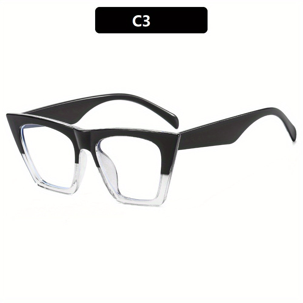 Vintage Cat Eye Clear Lens Glasses Square Frame Eyewear
