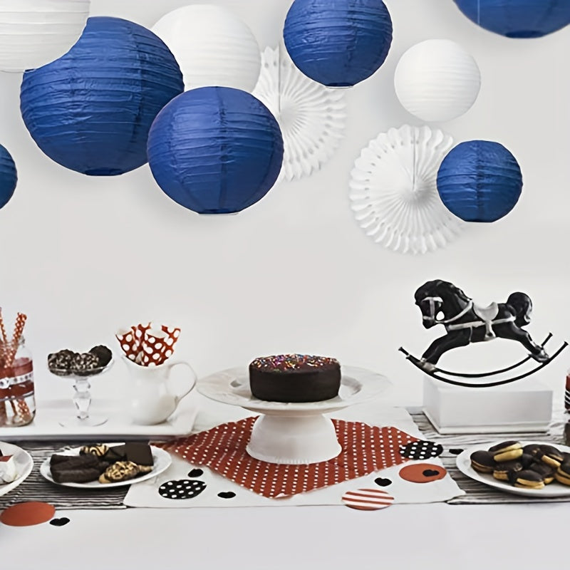 10pc Dark Paper Lanterns for Graduation Wedding Birthday Event 4 Sizes No Lights