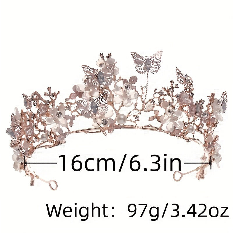 Bridal Pearl Rhinestone Crown Tiara Wedding Gift Hair Accessories