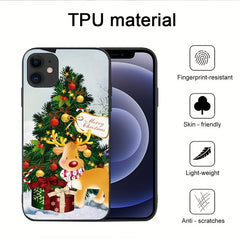Christmas Tree Print Protective Phone Case for iPhone Xs Xr