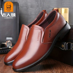LAORENTOU Men's Leather Dress Shoes Lightweight Formal Shoes