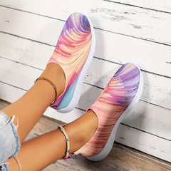 Colorful Pattern Knit Sock Sneakers Slip On Lightweight Casual Shoes