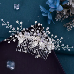 Silvery Rhinestone Bridal Hair Comb for Weddings