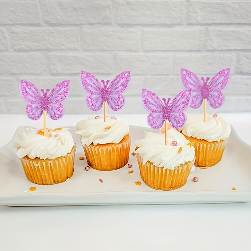 12pcs Butterfly Cake Topper Fairy Wedding Birthday Party Decor