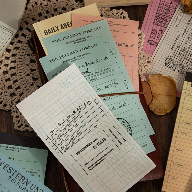 50pcs Narrative Chapter Light Retro DIY Pocket Note Paper
