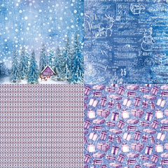 24pcs Christmas Festive DIY Photo Album Wrapping Paper Clips Book Stickers