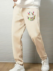 Evil Smile Print Men's Drawstring Sweatpants Loose Casual Comfy Jogger Pants