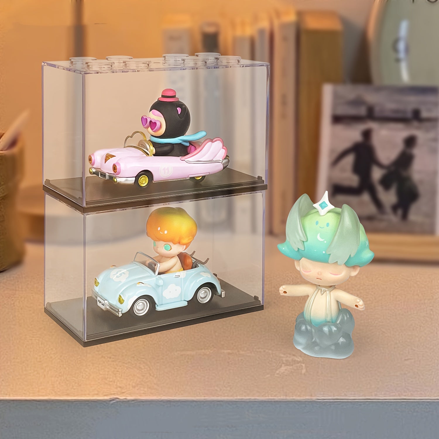 Transparent display box for building block collection
