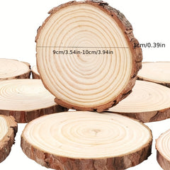5pcs Natural Round Wood Chips Unprocessed Christmas Decorations Crafts