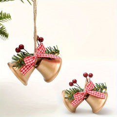 4pcs Christmas Bell Ornaments Red Green Golden Tree Decoration Gift